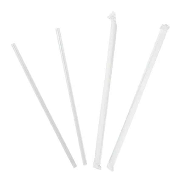 Clear Giant Plastic Straw – Paper Wrapped 10.25"